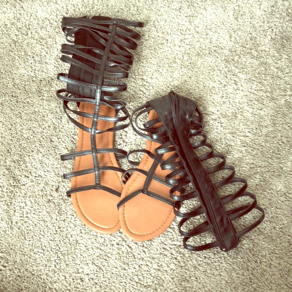 Black gladiator sandals